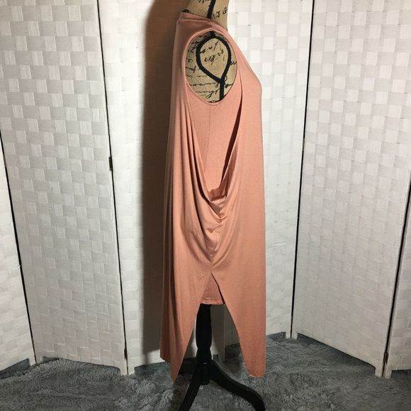 Elena Side Slit Overlay Marsala Casual Dress Large Spring Summer - Picture 7 of 9